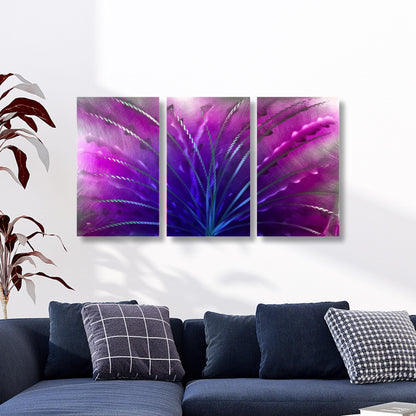 Metal Abstract Wall Art: 3-Panel Modern Sculpture