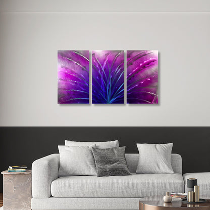 Metal Abstract Wall Art: 3-Panel Modern Sculpture