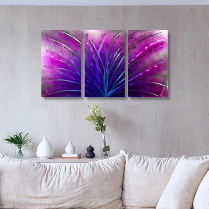 Metal Abstract Wall Art: 3-Panel Modern Sculpture