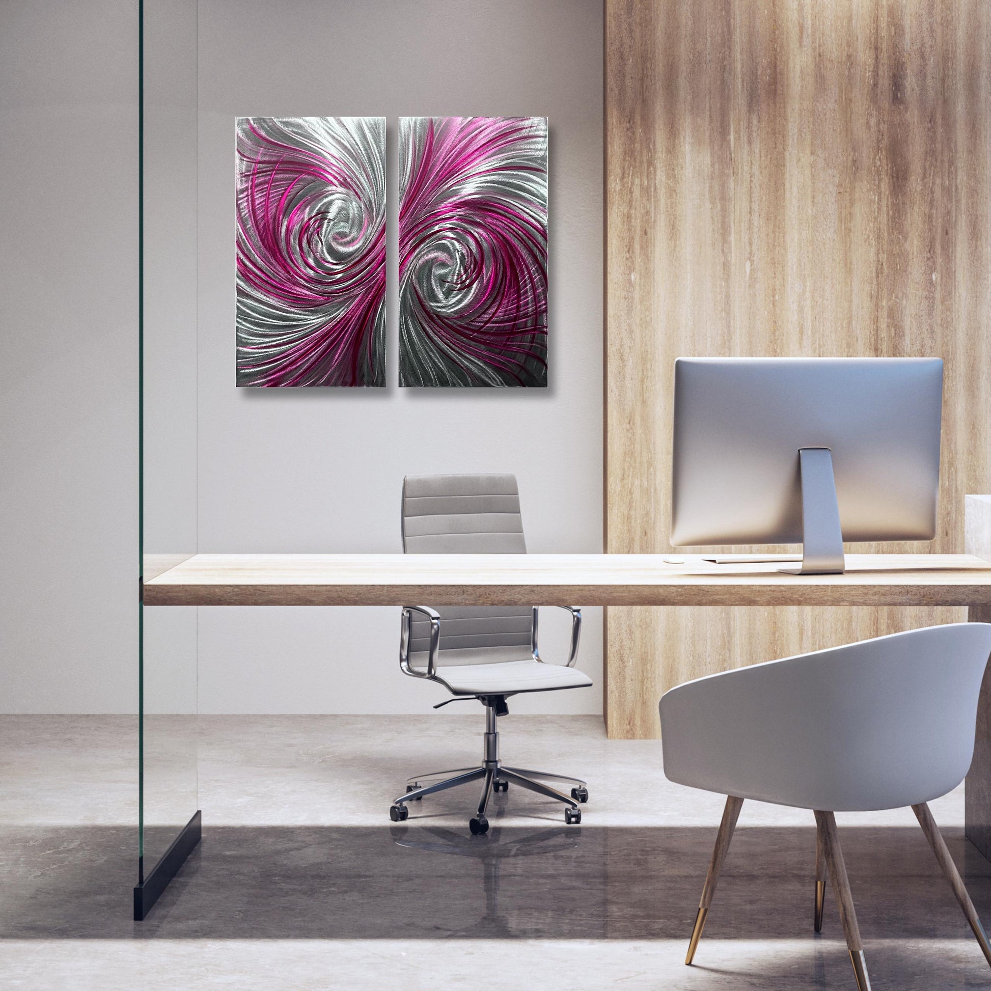 Metal Wall Art Sculpture Handcrafted Modern Decor (Set of 2)