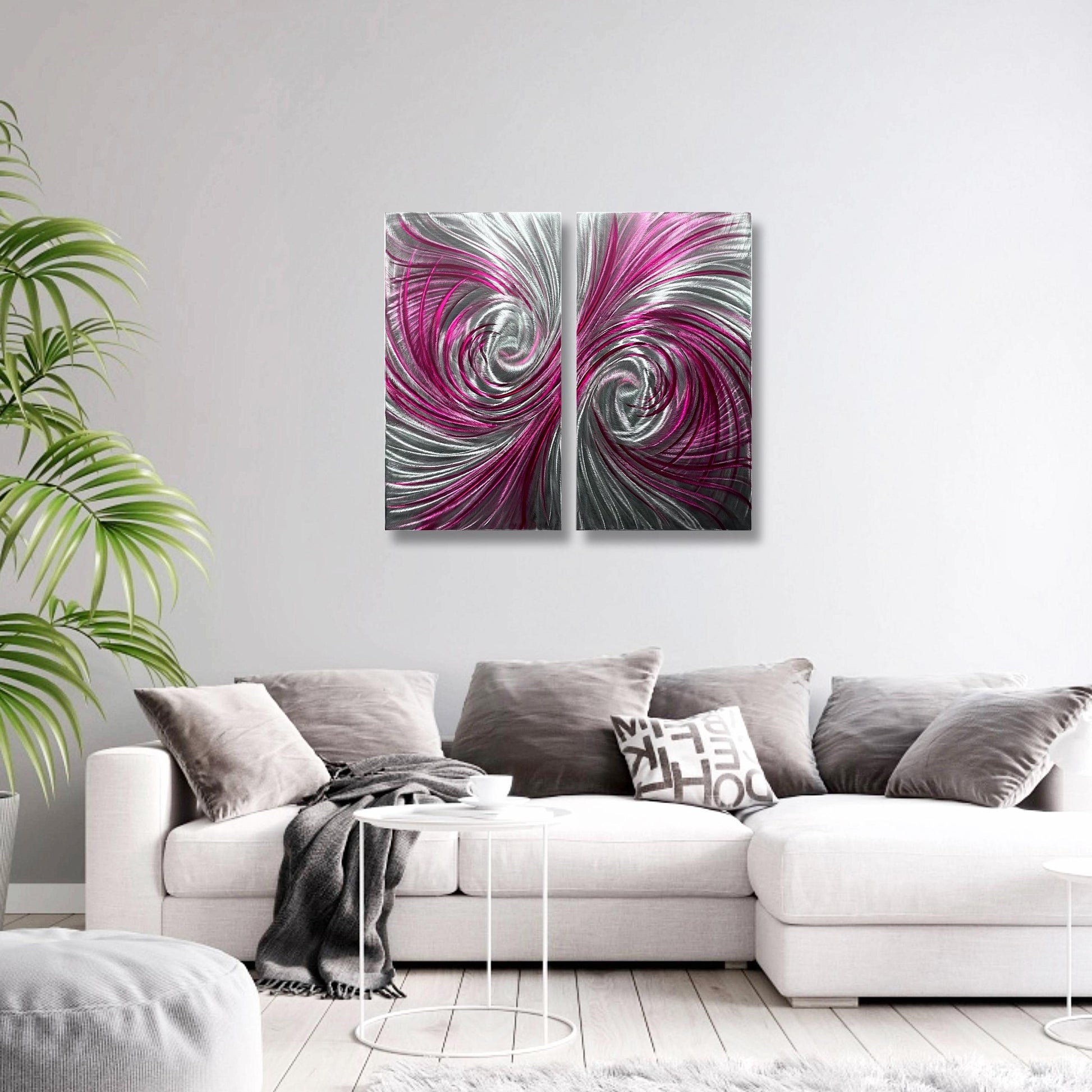 Metal Wall Art Sculpture Handcrafted Modern Decor (Set of 2)