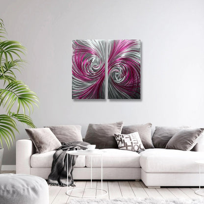 Metal Wall Art Sculpture Handcrafted Modern Decor (Set of 2)