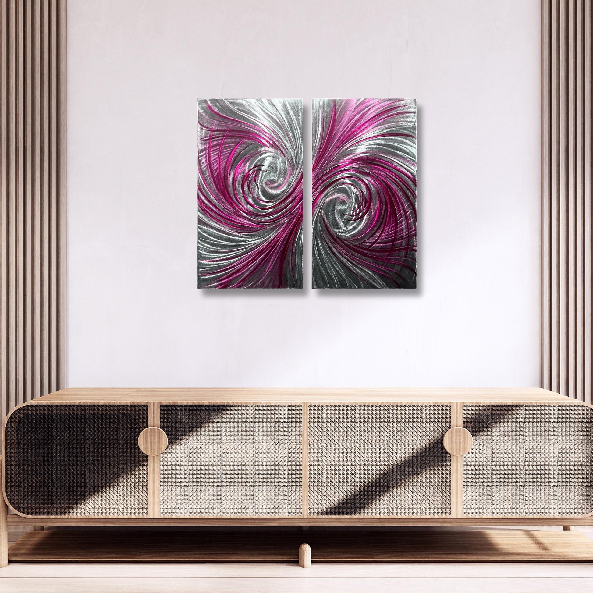 Metal Wall Art Sculpture Handcrafted Modern Decor (Set of 2)