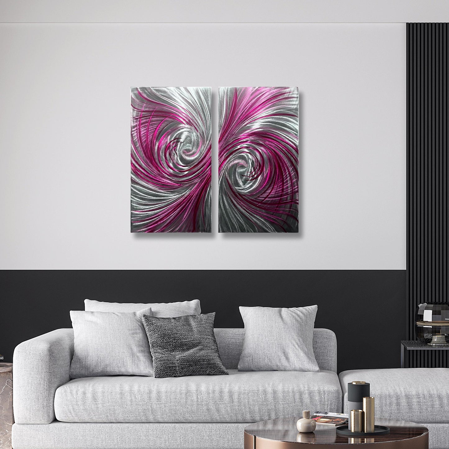 Metal Wall Art Sculpture Handcrafted Modern Decor (Set of 2)