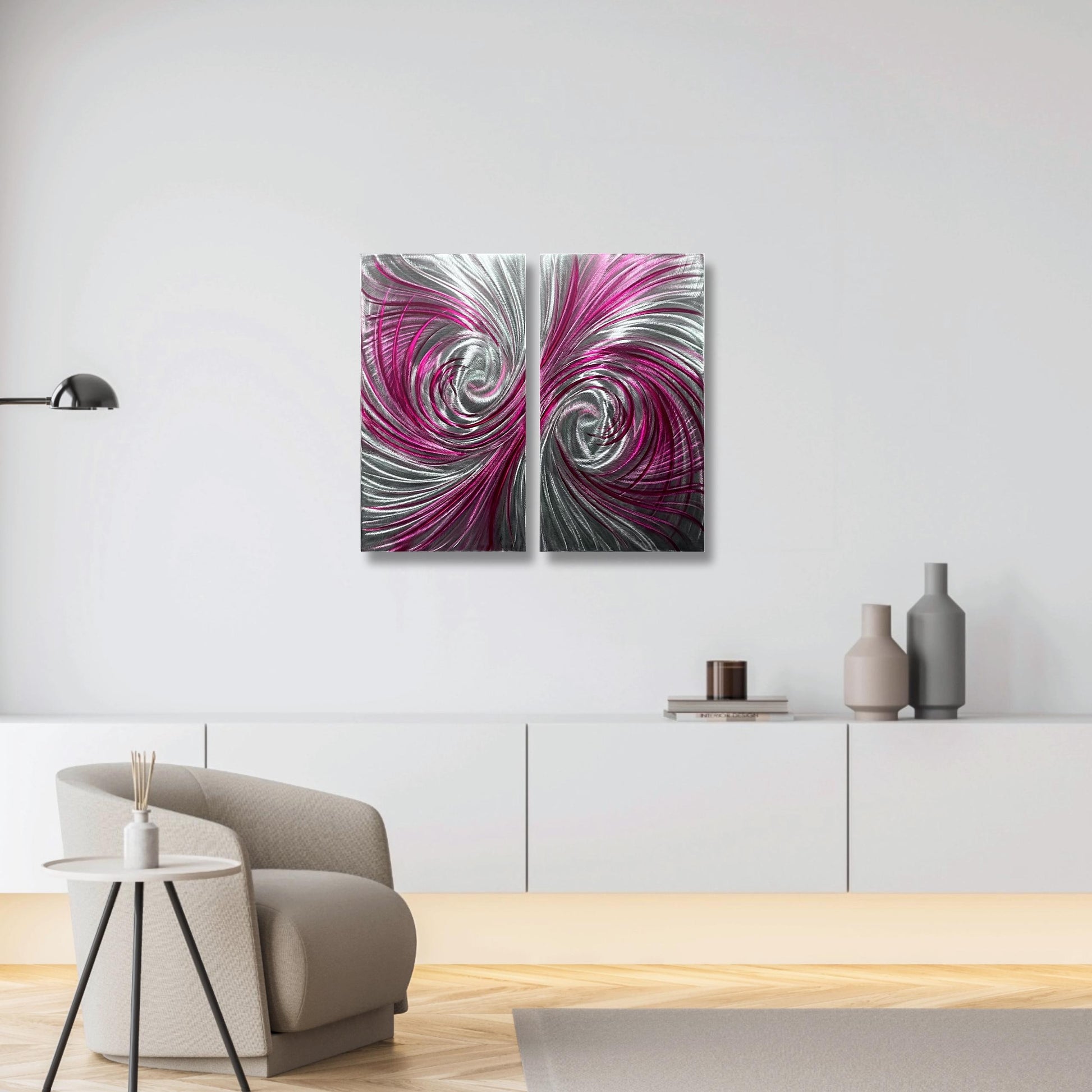 Metal Wall Art Sculpture Handcrafted Modern Decor (Set of 2)