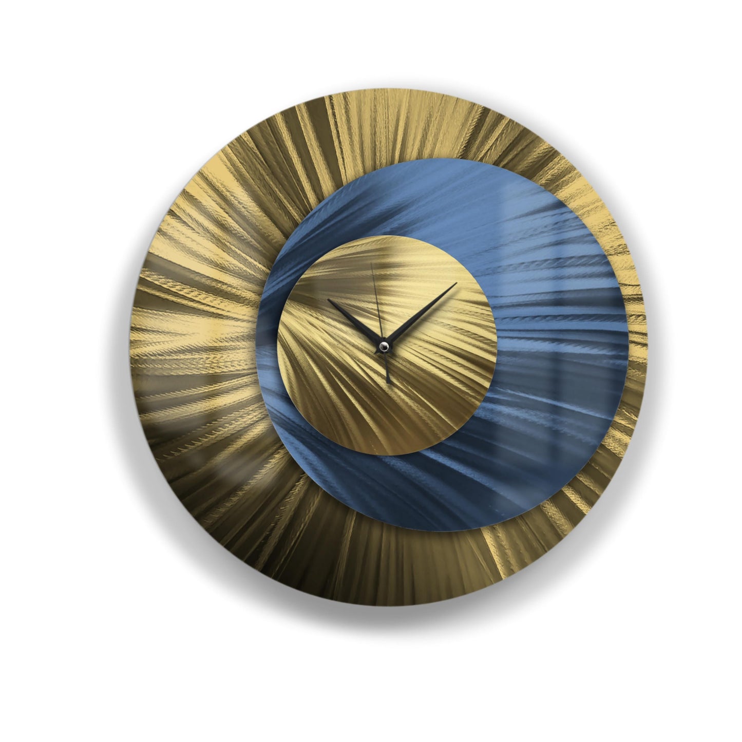 Metal Wall Clock: Spiral Abstract Modern Silver Wall Sculpture, 24"