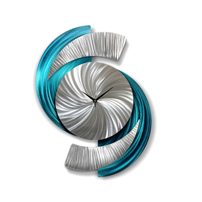 Modern Clock: Abstract Metal Wall Sculpture, 18x24"