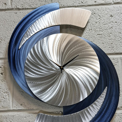 Modern Clock: Abstract Metal Wall Sculpture, 18x24"