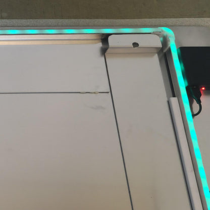 RGB LED Metal Wall Sculpture: Infused Crushed Glass Modern Art, 32x16"