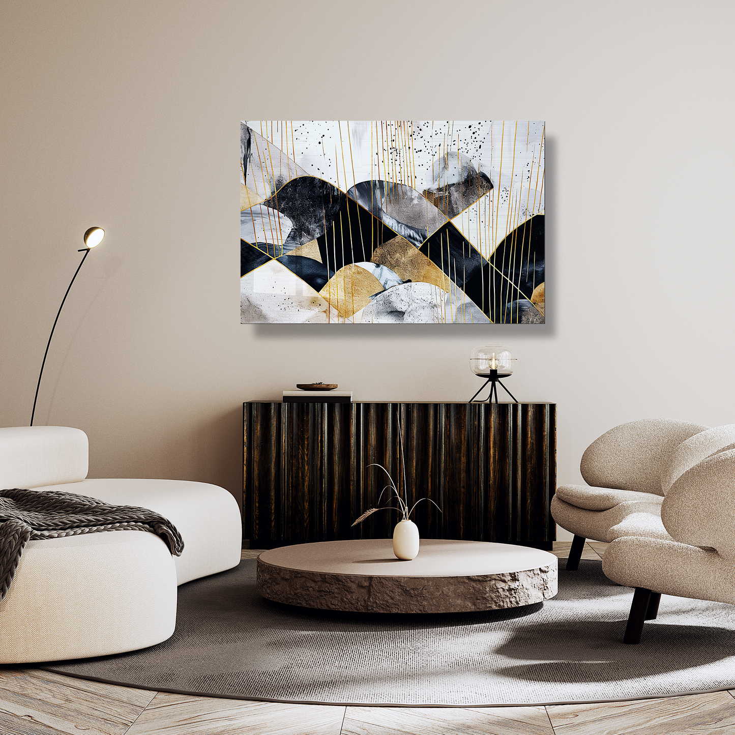 Gilded Horizons - Modern Wall Art Print