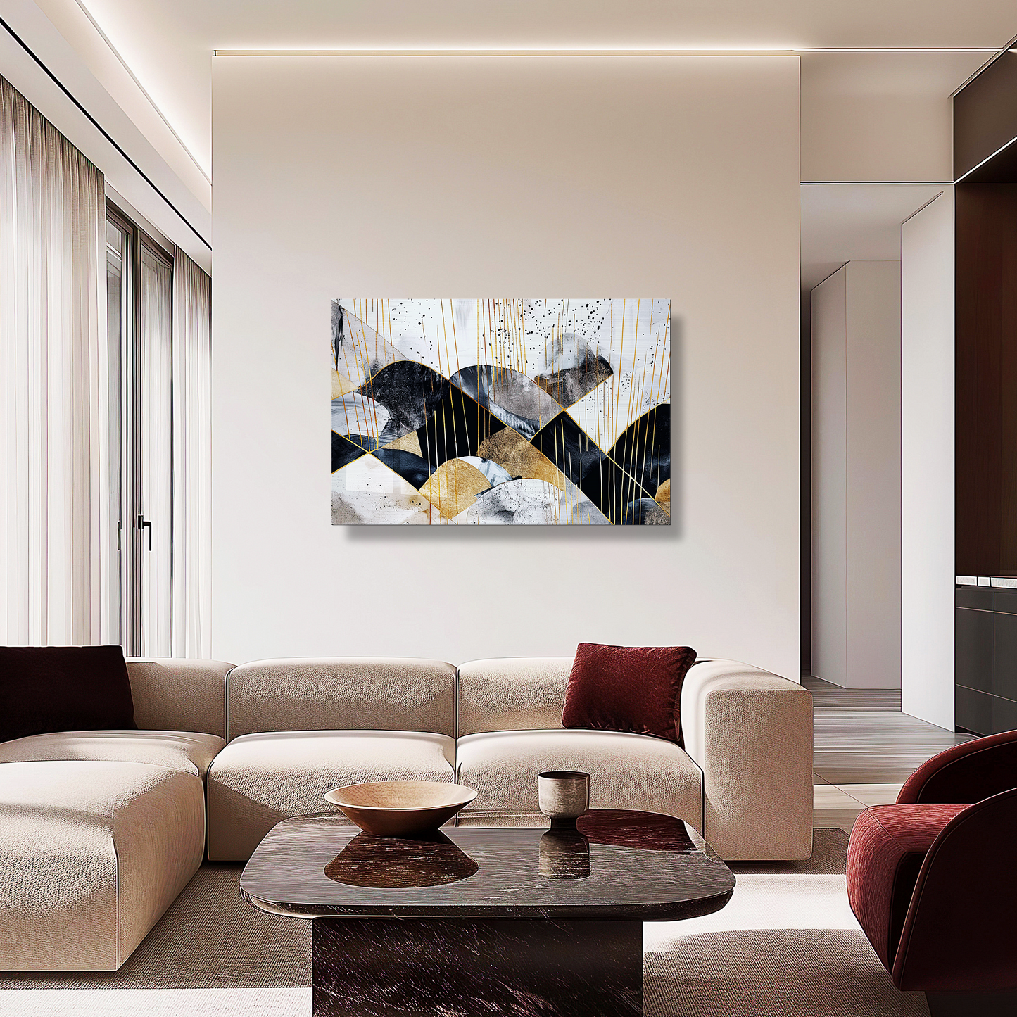 Gilded Horizons - Modern Wall Art Print