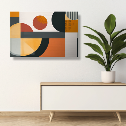 Linear Harmony - Geometric Metal Wall Art Print