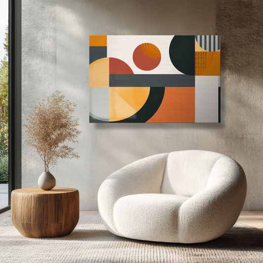 Linear Harmony - Geometric Metal Wall Art Print