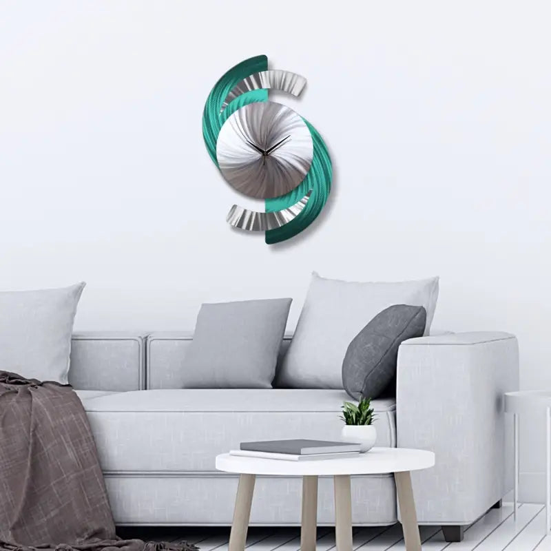 Unique Wall Clock Titled "Eclipse - Modern Elements Metal Art