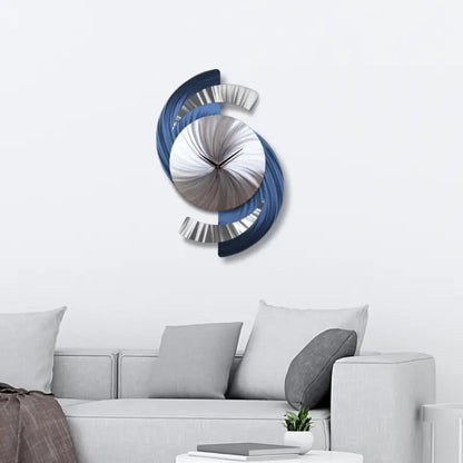 Unique Wall Clock Titled "Eclipse - Modern Elements Metal Art