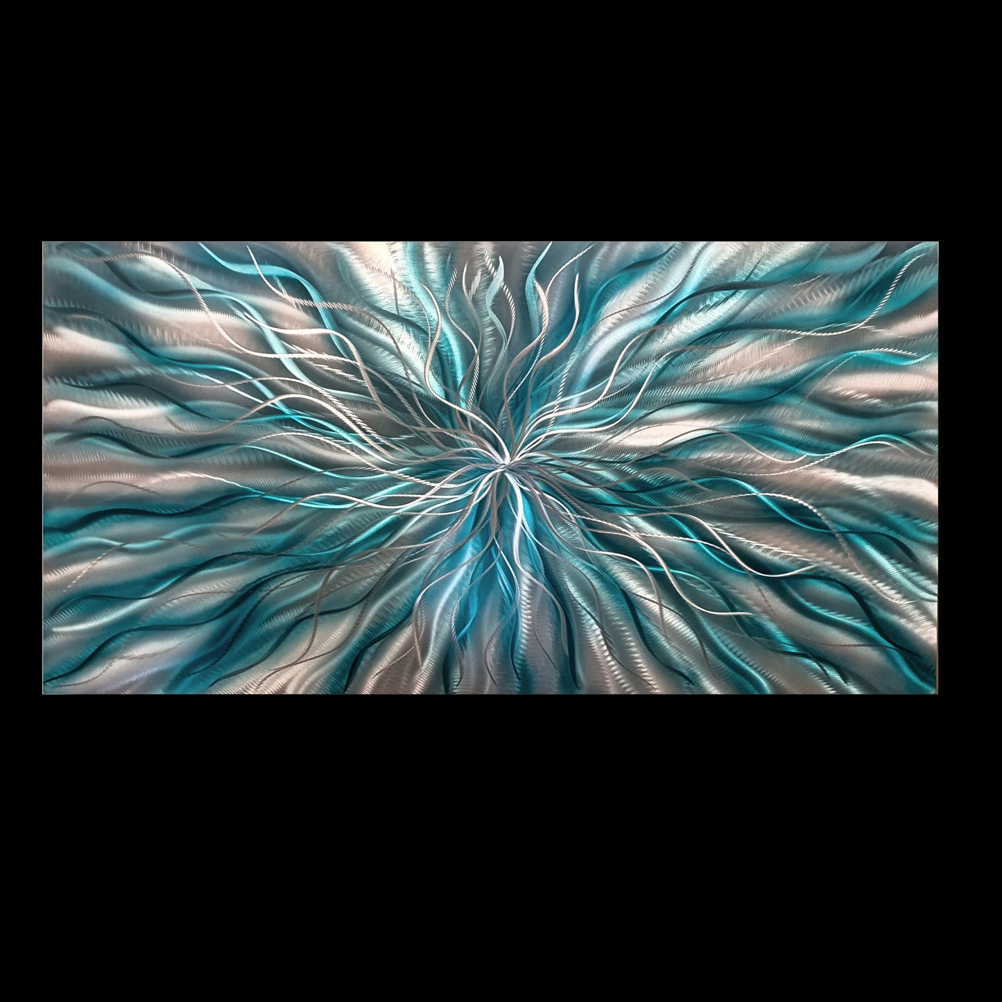Abstract Art on Metal Titled Radiation - Modern Elements Metal Art - ME9937409747