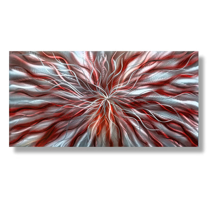 Abstract Art on Metal Titled Radiation - Modern Elements Metal Art - ME9937409747