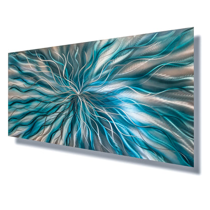 Abstract Art on Metal Titled Radiation - Modern Elements Metal Art - ME9937409747