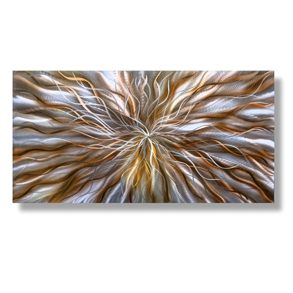Abstract Art on Metal Titled Radiation - Modern Elements Metal Art - ME9937409747