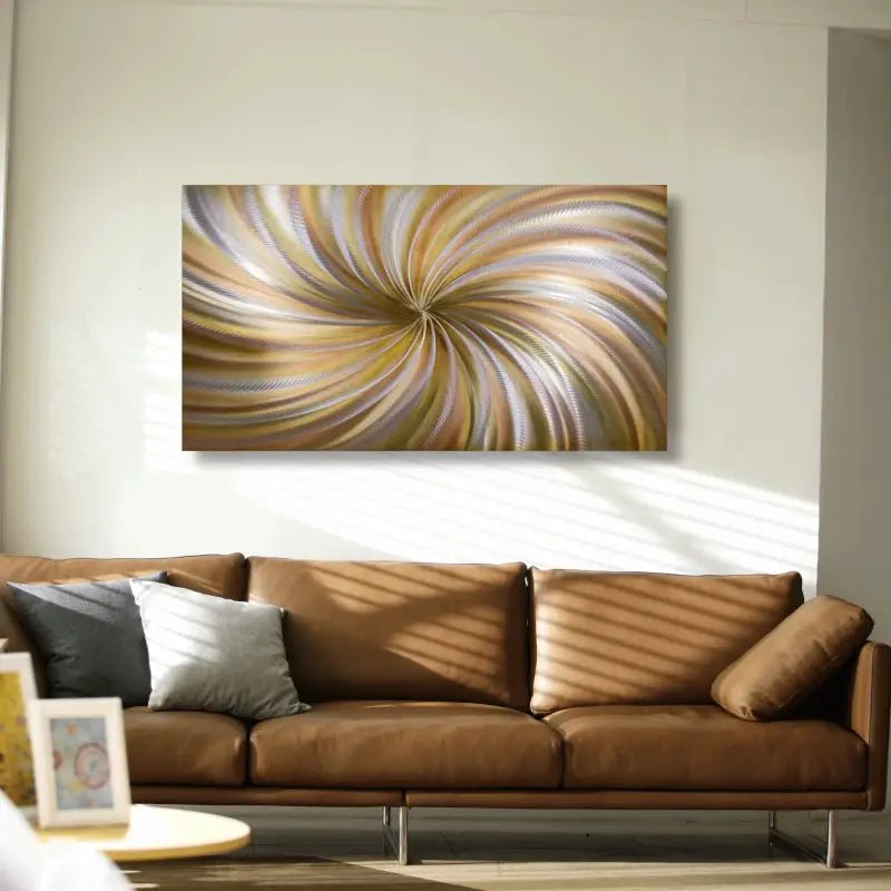 Abstract Art Painting Titled "Earth Spirals" - Modern Elements Metal Art - ME465216SX