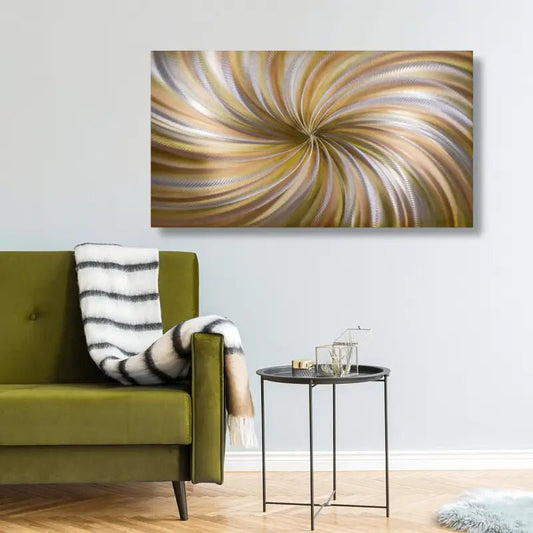Abstract Art Painting Titled "Earth Spirals" - Modern Elements Metal Art - ME465216SX