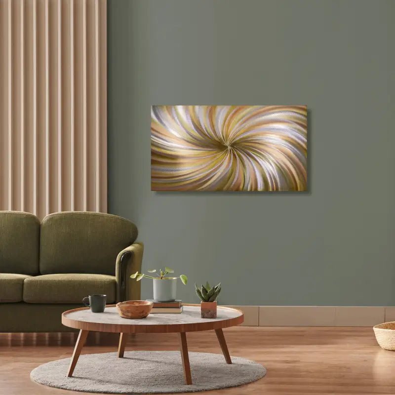 Abstract Art Painting Titled "Earth Spirals" - Modern Elements Metal Art - ME465216SX