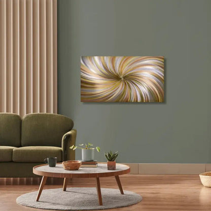 Abstract Art Painting Titled "Earth Spirals" - Modern Elements Metal Art - ME465216SX
