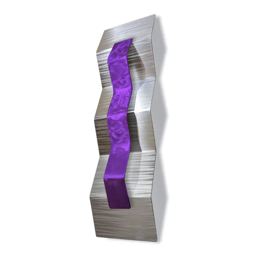 Zigzag (Purple Edition) - Modern Elements Metal Art