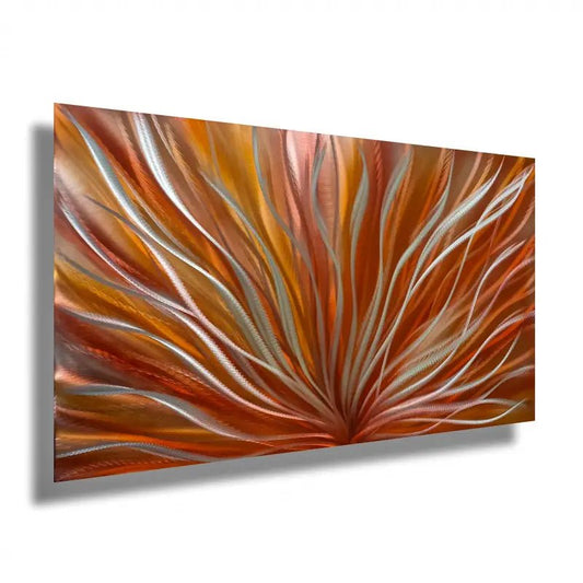 Abstract Metal Wall Art Titled "Modern Flame" - Modern Elements Metal Art - 63393939