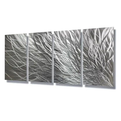 Abstract Modern Metallic Art Set Titled Kosmosis - Modern Elements Metal Art - ME78738J