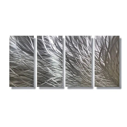 Abstract Modern Metallic Art Set Titled Kosmosis - Modern Elements Metal Art - ME78738J