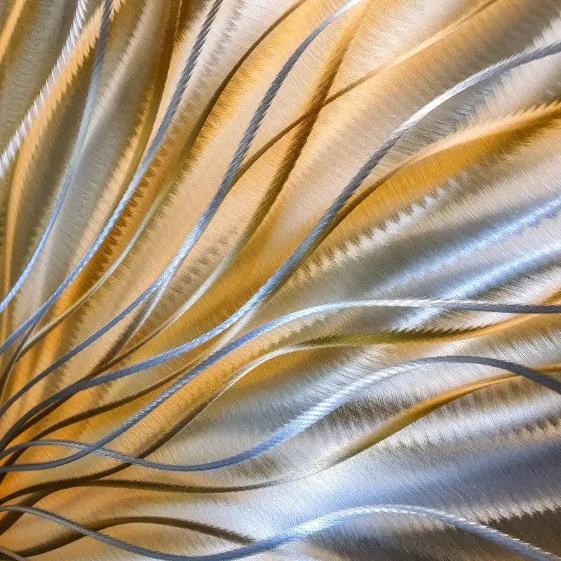 Abstract Orange Metal Wall Art Titled InBloom - Modern Elements Metal Art - ME6838Y