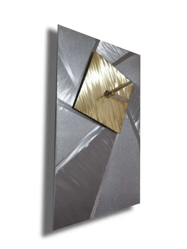 Abstract Wall Clock Titled "Twist" - Modern Elements Metal Art - ME4652082SX