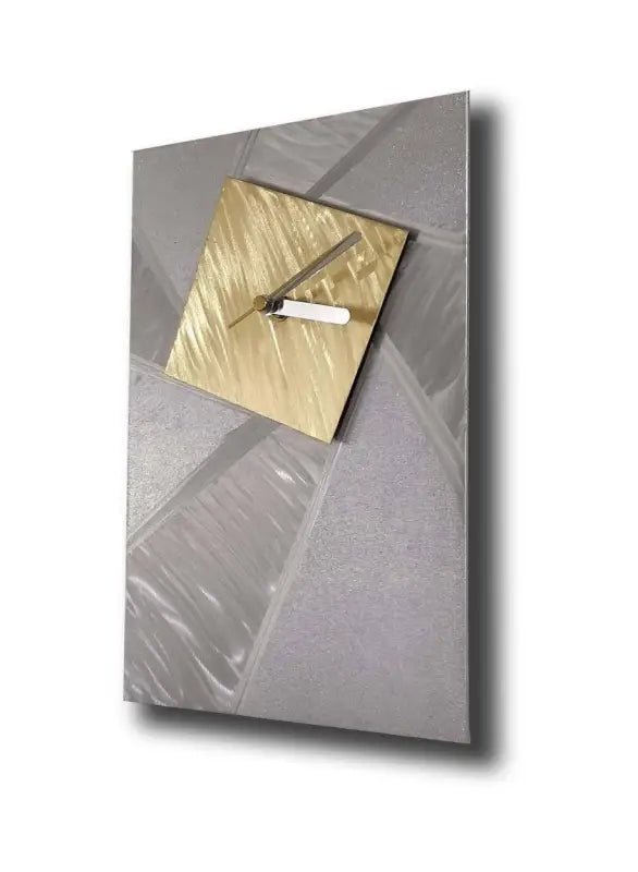Abstract Wall Clock Titled "Twist" - Modern Elements Metal Art - ME4652082SX