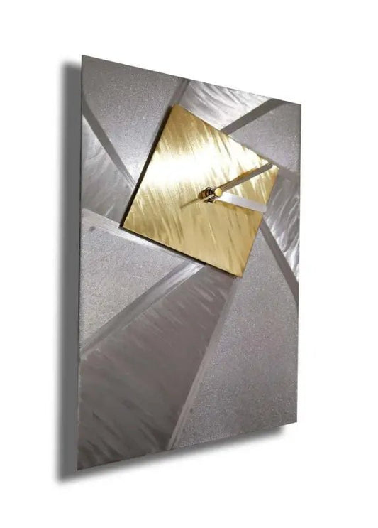 Abstract Wall Clock Titled "Twist" - Modern Elements Metal Art - ME4652082SX