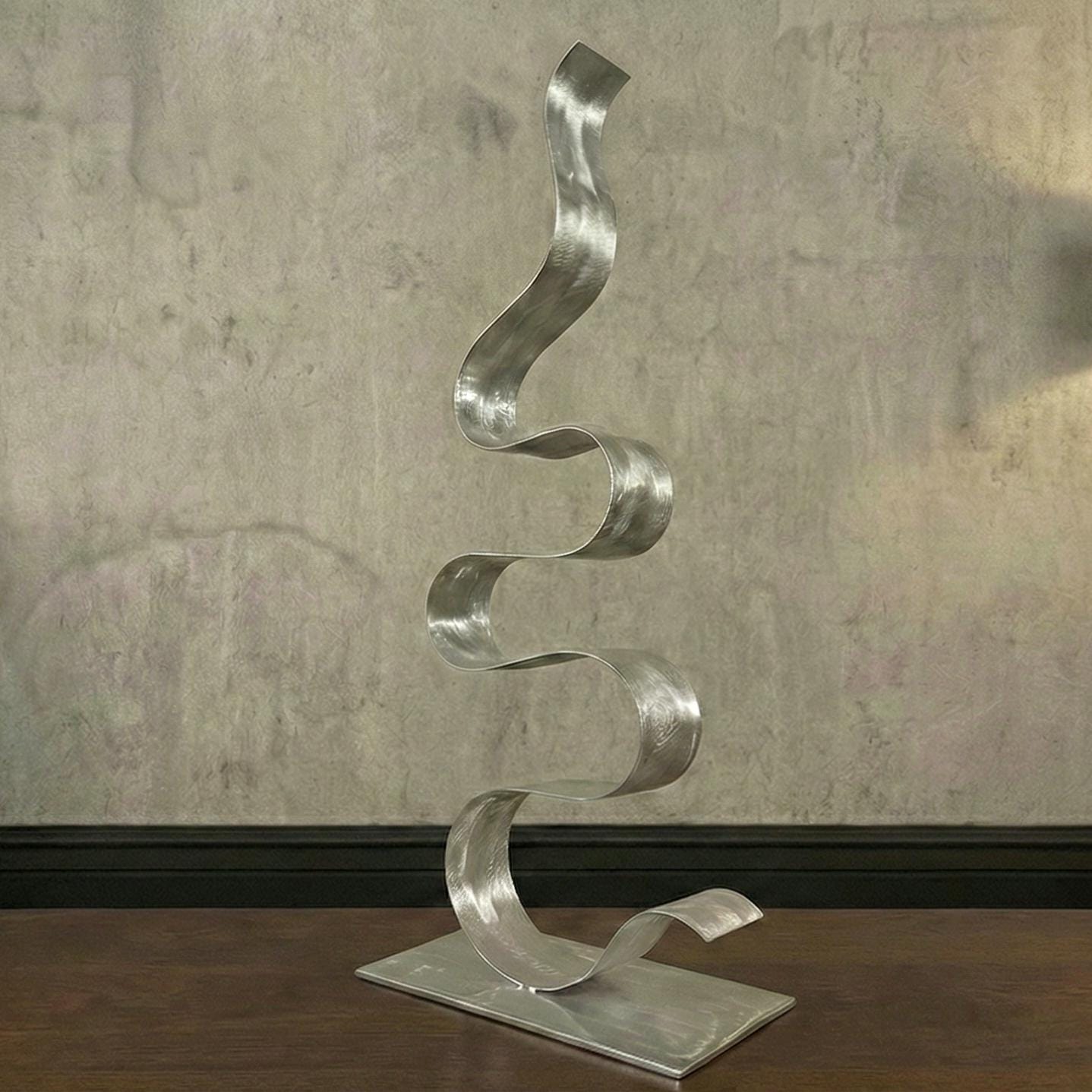 Abstract Sculpture in Metal Handcrafted Luxury Modern Art - Indoors or Outdoors