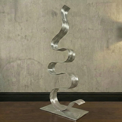 Abstract Sculpture in Metal Handcrafted Luxury Modern Art - Indoors or Outdoors