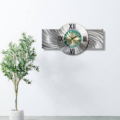 Flower Large Wall Clock Titled Sterling Bloom