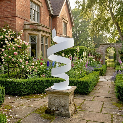 Contemporary Sculpture: White Spiral: Twirl