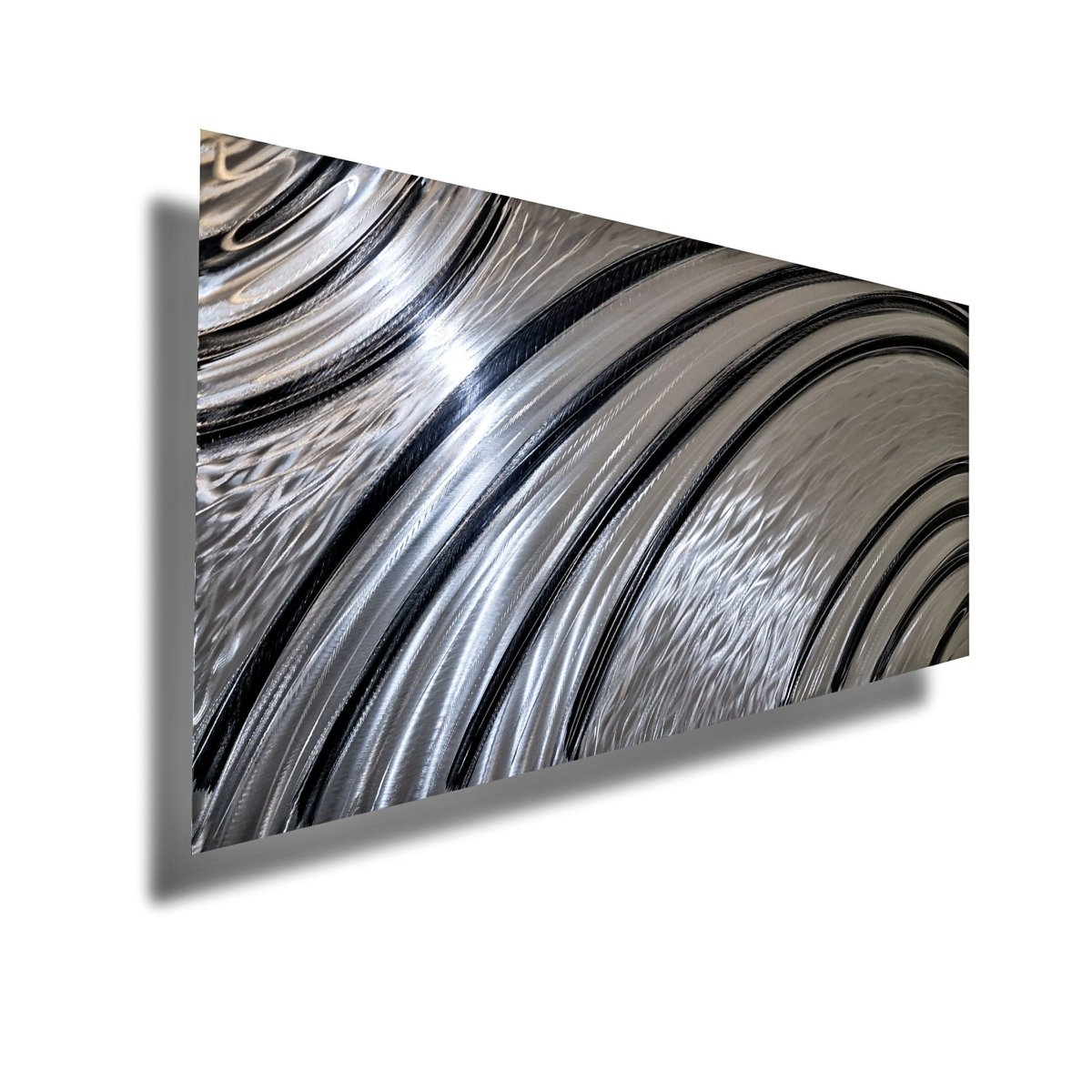 Black & Silver Metal Wall Art – Modern Sculpture & Large Contemporary Wall Hanging - Modern Elements Metal Art - MA36272M
