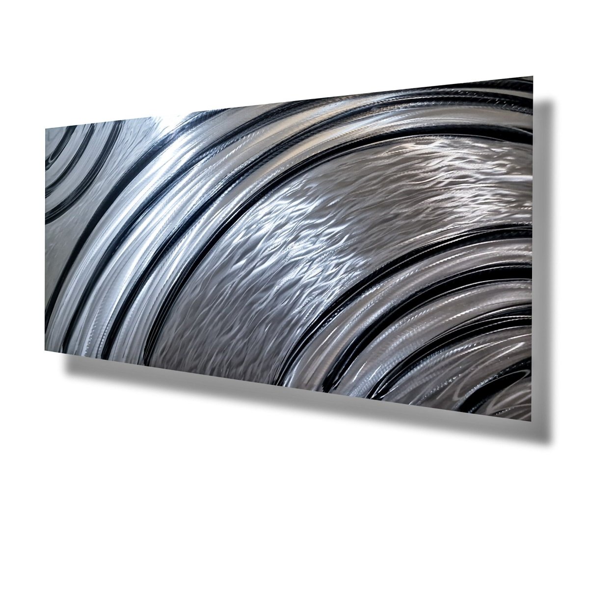 Black & Silver Metal Wall Art – Modern Sculpture & Large Contemporary Wall Hanging - Modern Elements Metal Art - MA36272M