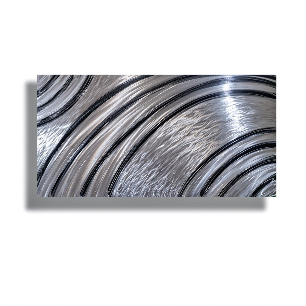 Black & Silver Metal Wall Art – Modern Sculpture & Large Contemporary Wall Hanging - Modern Elements Metal Art - MA36272M