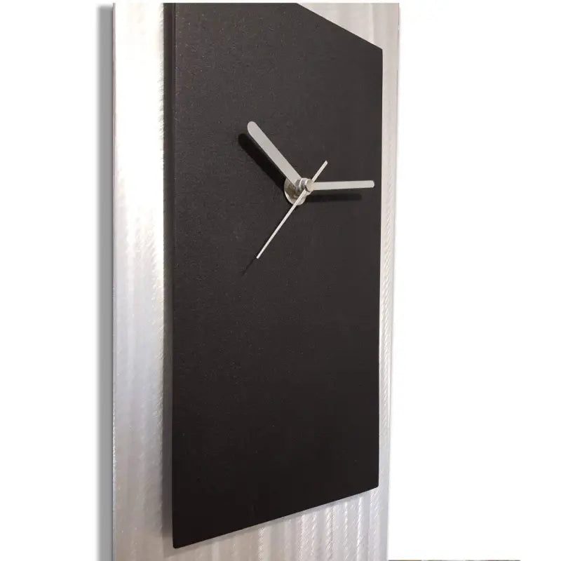 Black & Silver Wall Clock Titled "Atlas" - Modern Elements Metal Art
