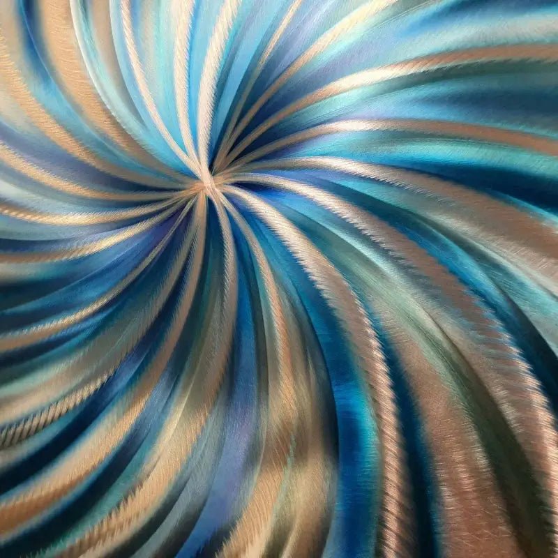 Blue Wall Art Sculpture Titled "Blue Spiral" - Modern Elements Metal Art - ME4652339SX