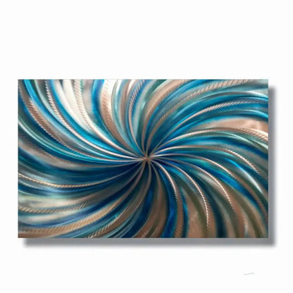 Blue Wall Art Sculpture Titled "Blue Spiral" - Modern Elements Metal Art - ME4652339SX