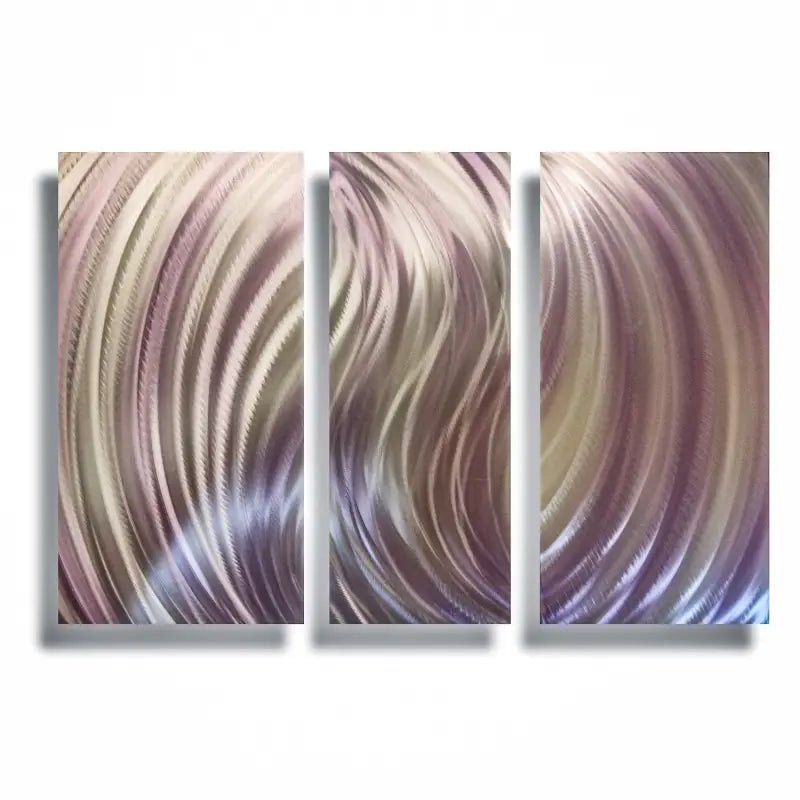 Blush and Silver Metal Wall Art Titled Forces - Modern Elements Metal Art - ME960TE