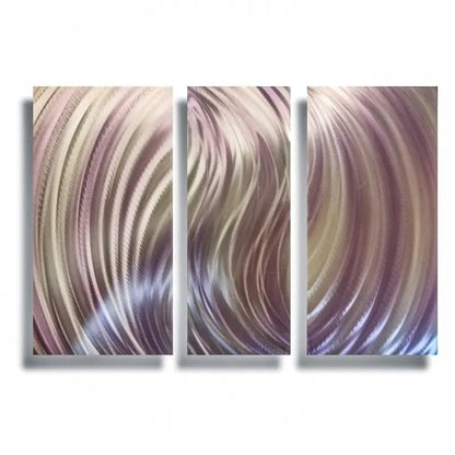 Blush and Silver Metal Wall Art Titled Forces - Modern Elements Metal Art - ME960TE
