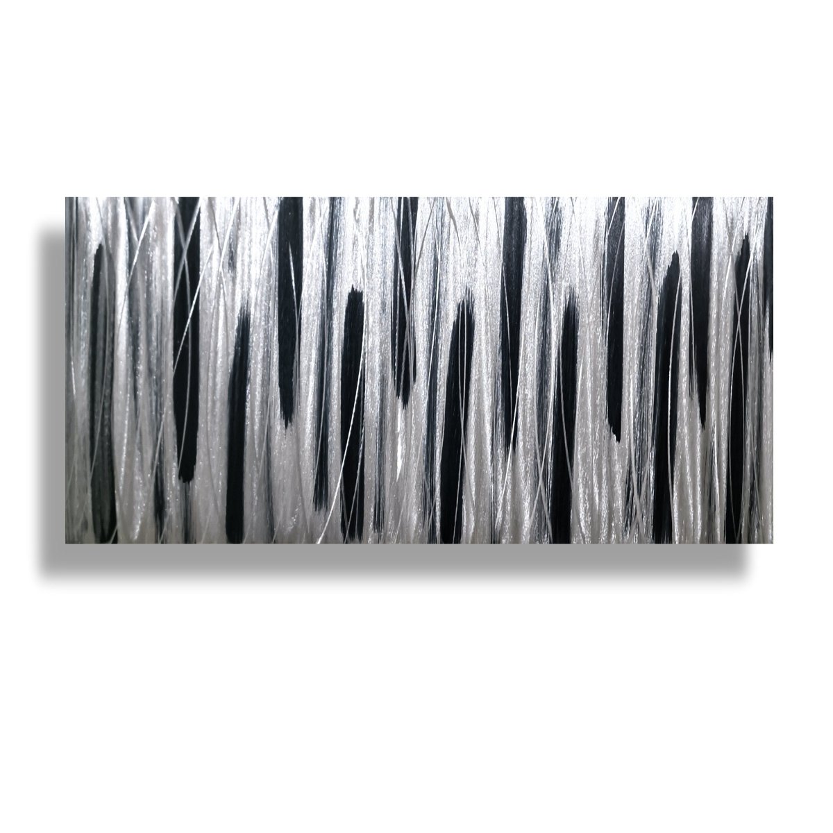 Brush Stroke Black & Silver Metal Wall Art Sculpture, Abstract Painting for Home or Office Decor - Modern Elements Metal Art - MA36828SC