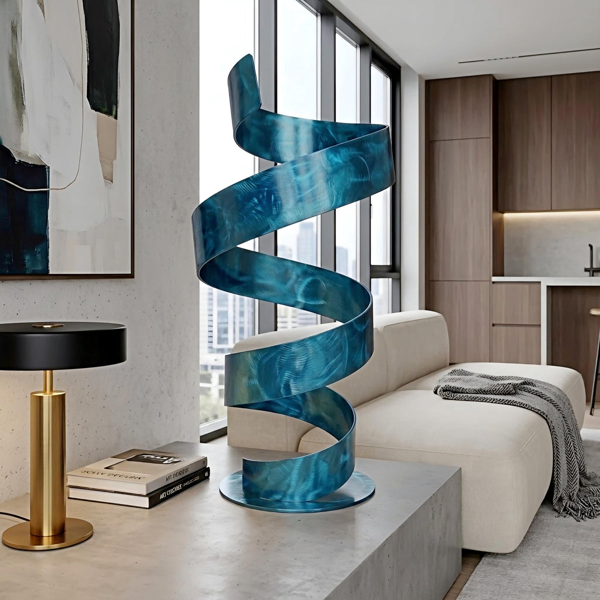 Modern Sculpture Turquoise Spiral: Twirl