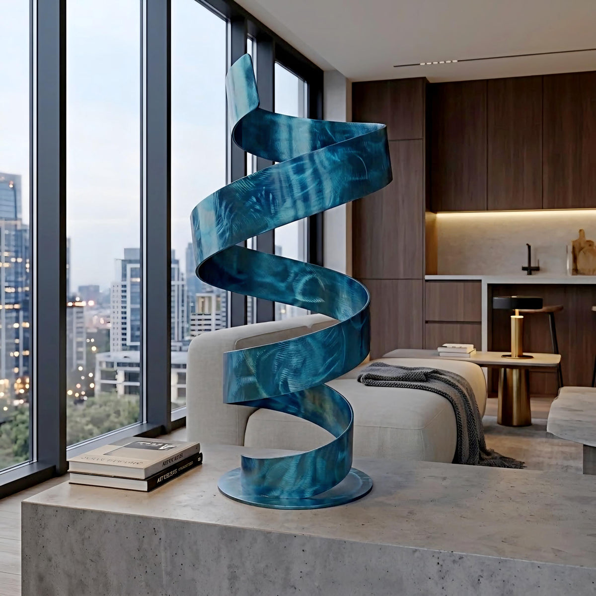 Modern Sculpture Turquoise Spiral: Twirl